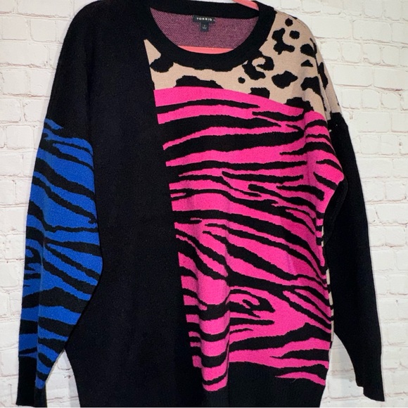 TORRID Pullover Crewneck Animal Mix Print Sweater - Picture 7 of 10